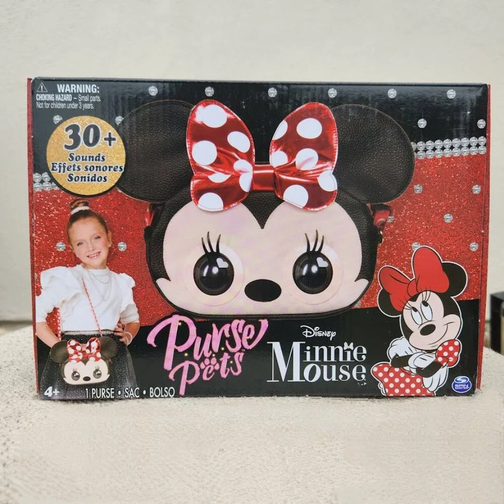 NEW Disney Minnie Mouse Purse Pets Interactive Toy Plush Shoulder Bag Crossbody